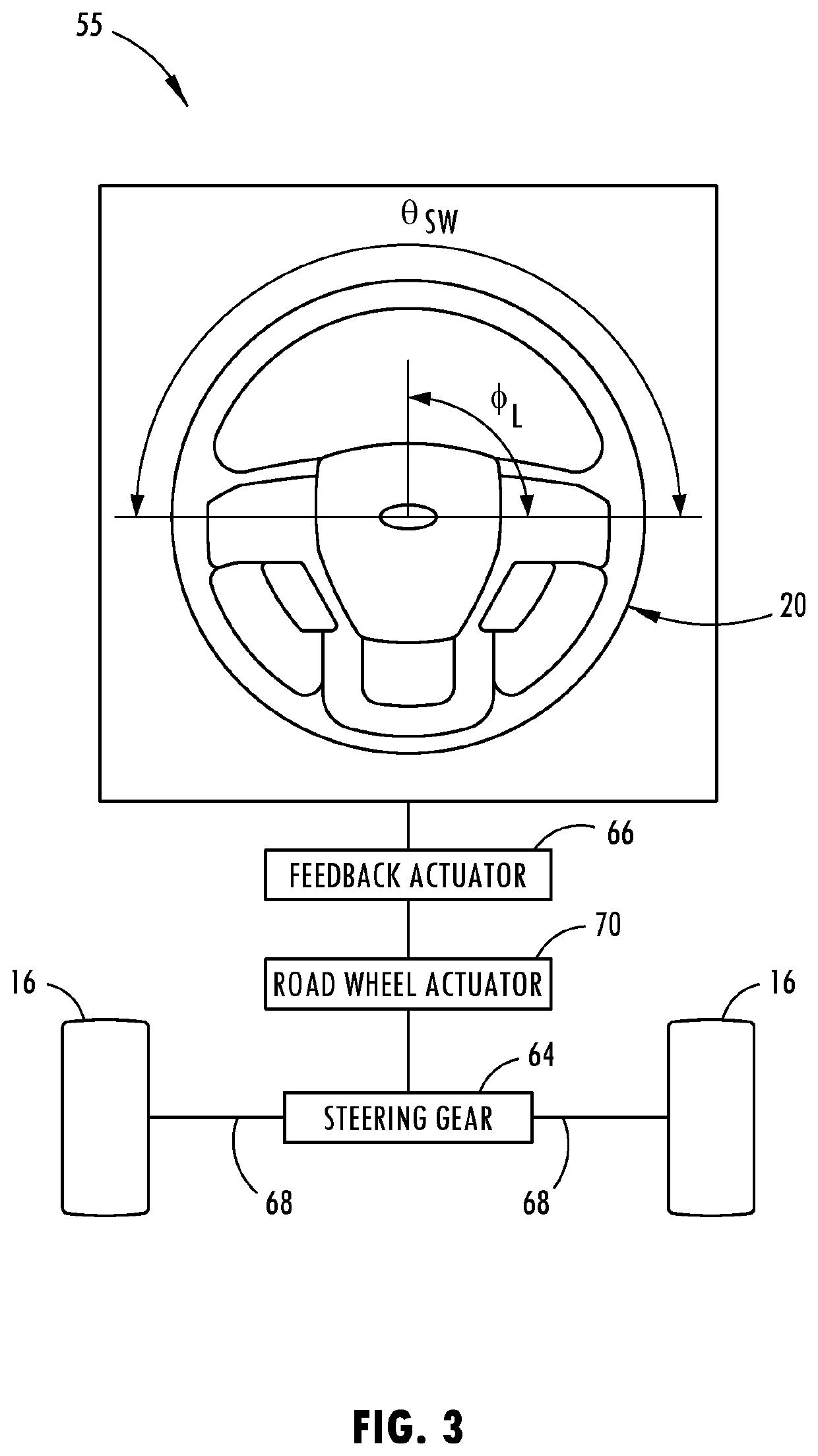 Trailer backup assist system using steer-by-wire input with feedback actuator