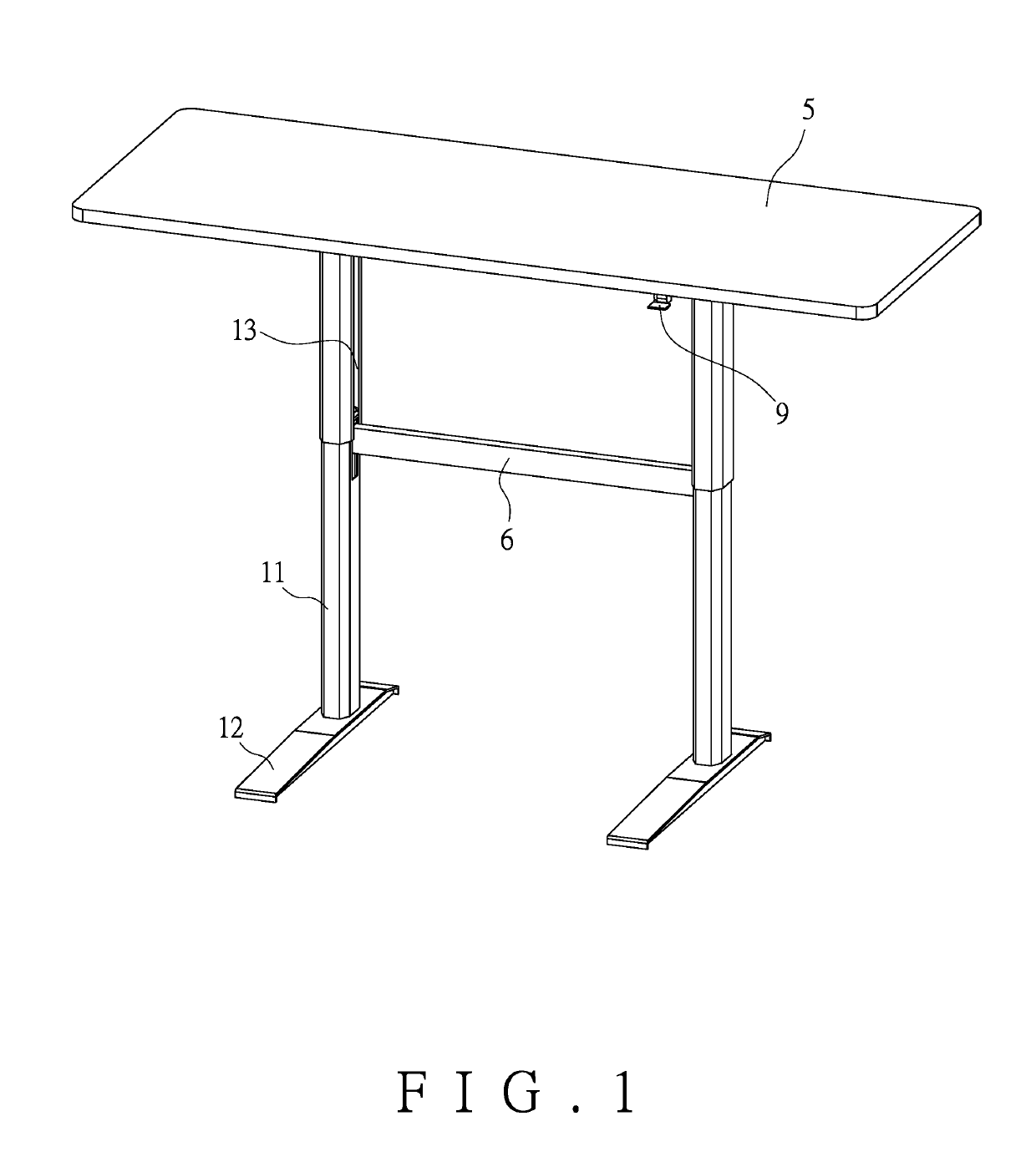 Dual-column office table
