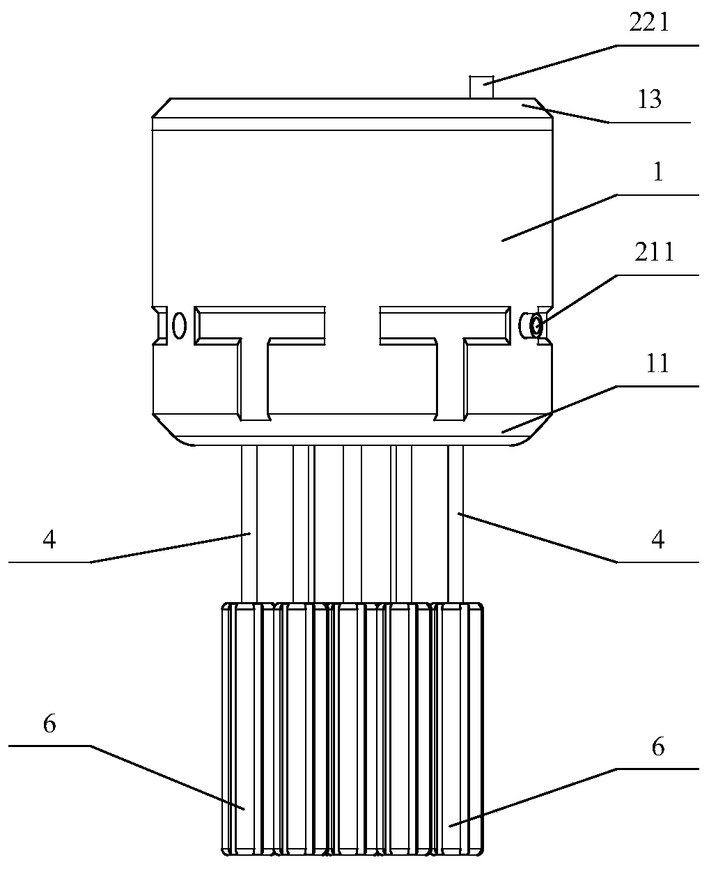 Laminated telescopic flat clamp grabbing sliding pipe self-adaptive robot hand device