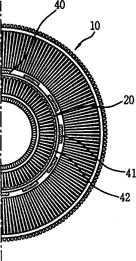 Laminated iron core fixing structure of reciprocating movement motor