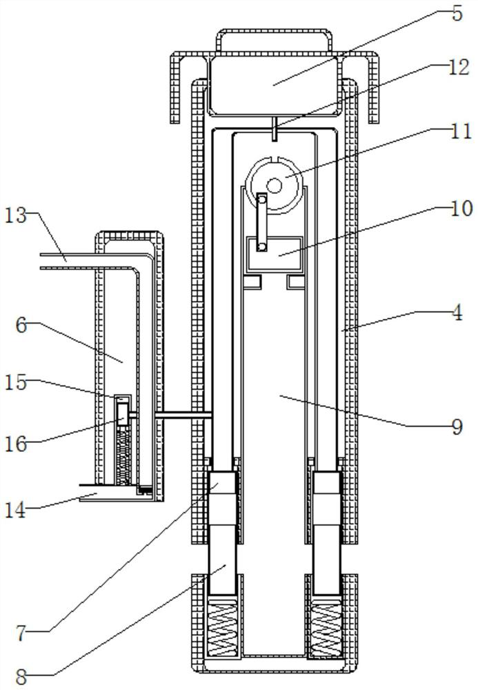 A device for detecting the water volume of pipelines by using the change of air pressure driven by water volume