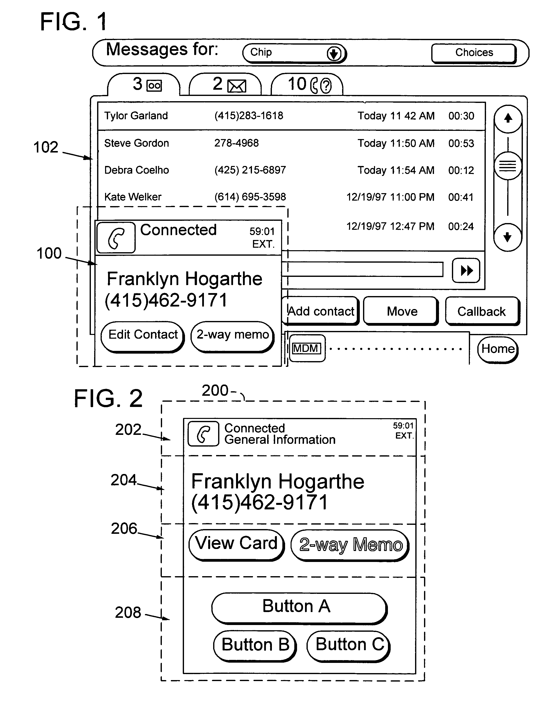 Common visual and functional architecture for presenting and controlling arbitrary telephone line features