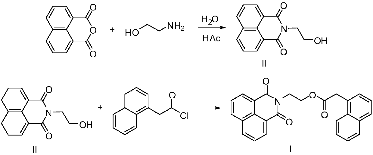 A kind of naphthalene dicarboxamide ethyl naphthalene acetate compound and its application