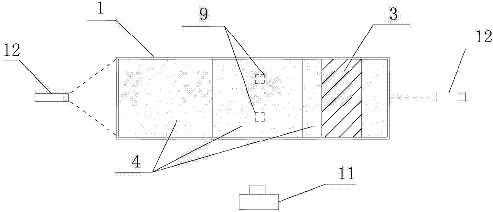Anti-sliding pile-reinforced slope visualization model test device and method