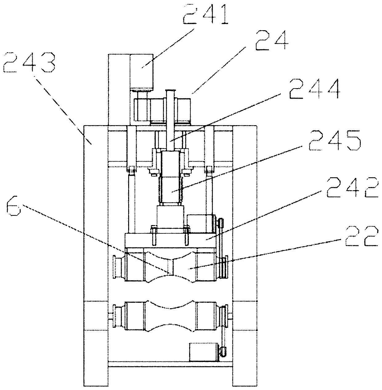 A steel pipe straightening machine