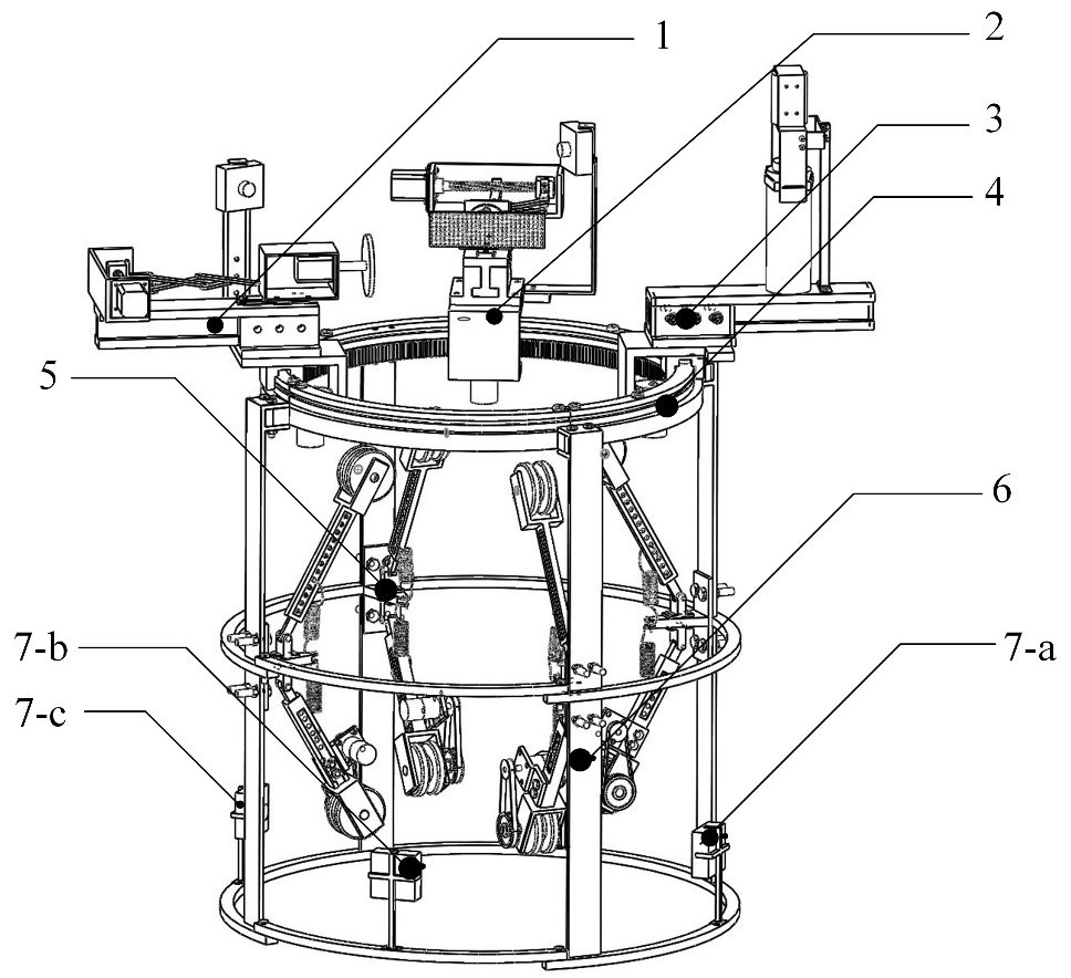 Planet-like rotary type overhauling robot suitable for multi-size inhaul cables