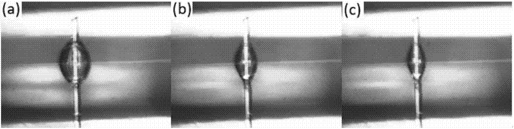 Liquid drop microcavity with high Q value based on columnar waveguide surface formation