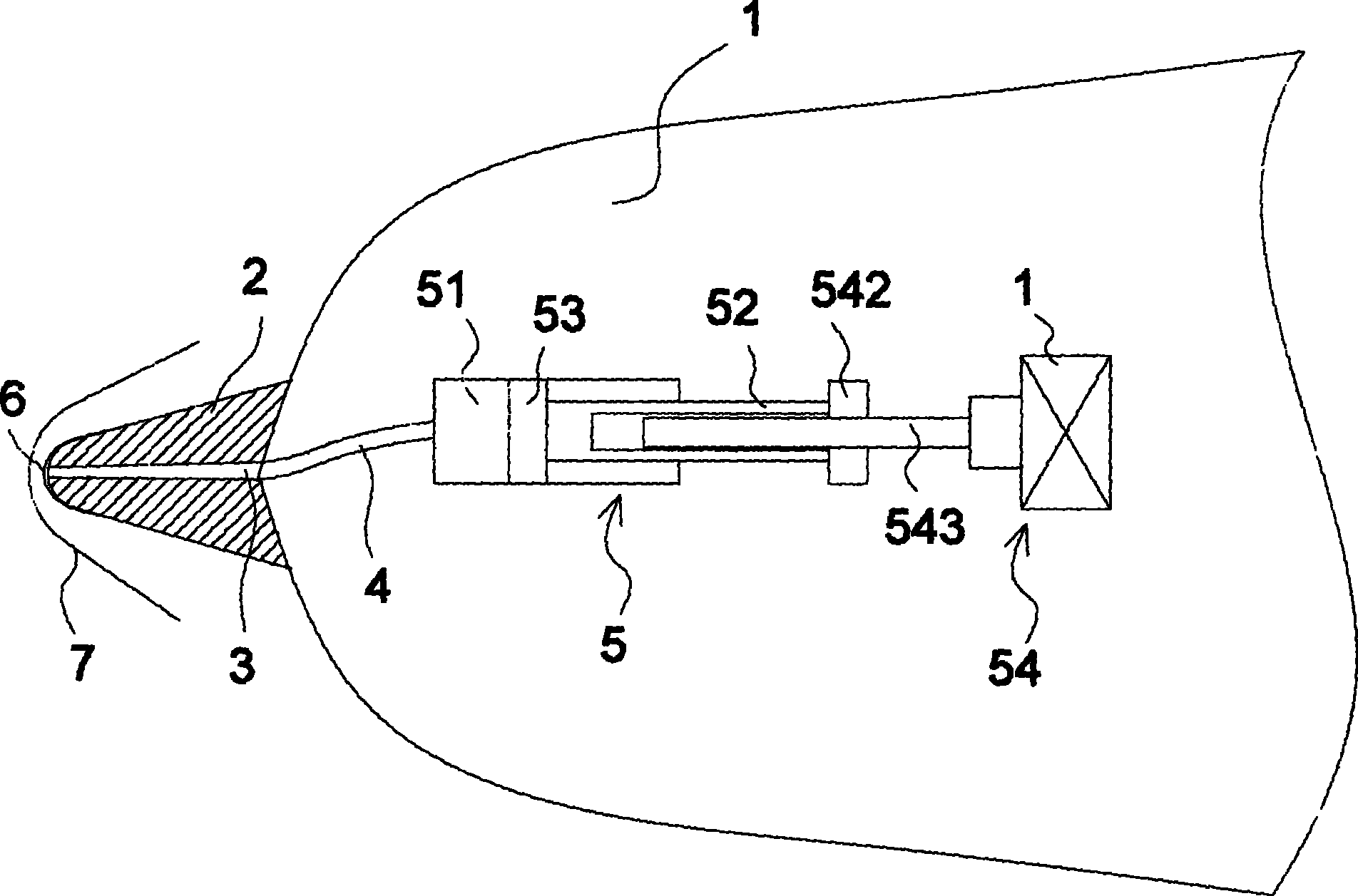 Experimental device for reducing heat flow rate by applying local reverse overflow of aircraft