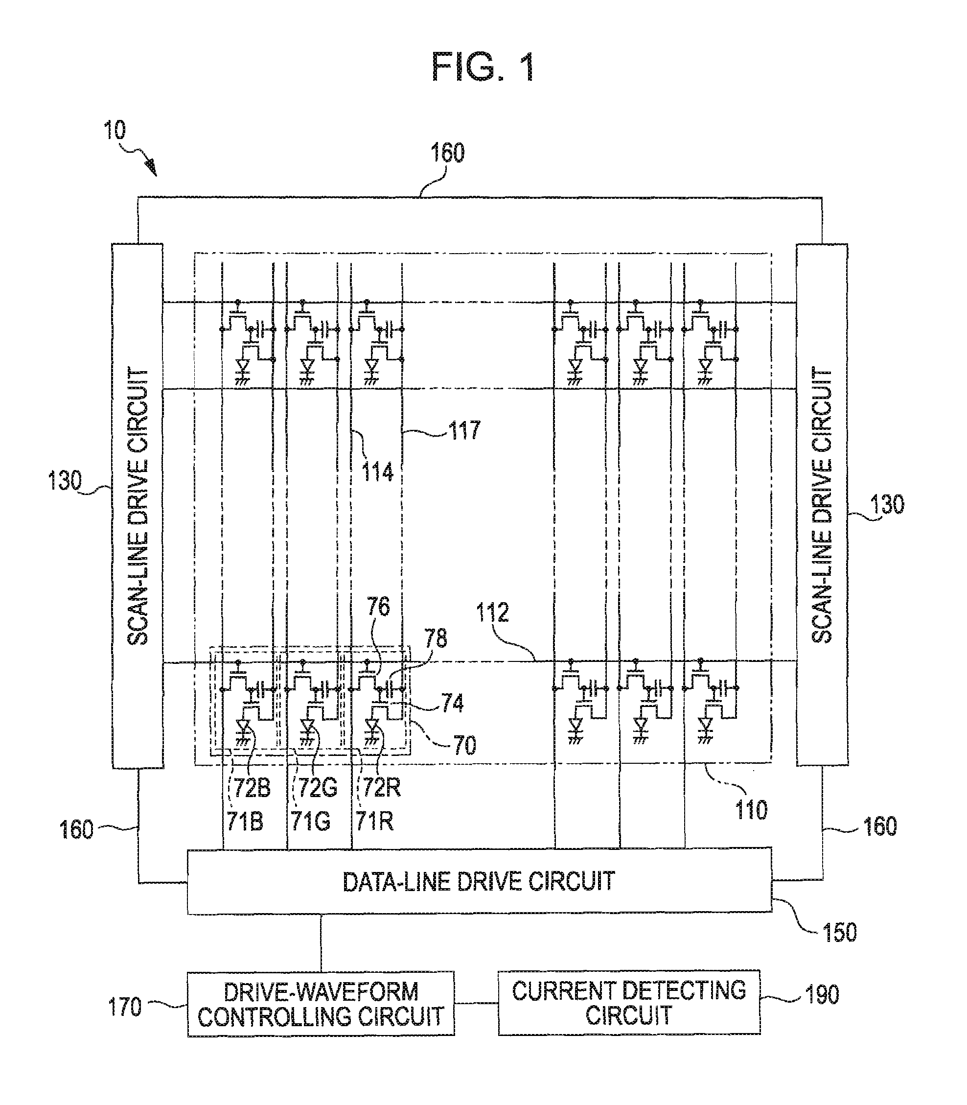 Light-emitting device, method for driving the same, and electronic apparatus