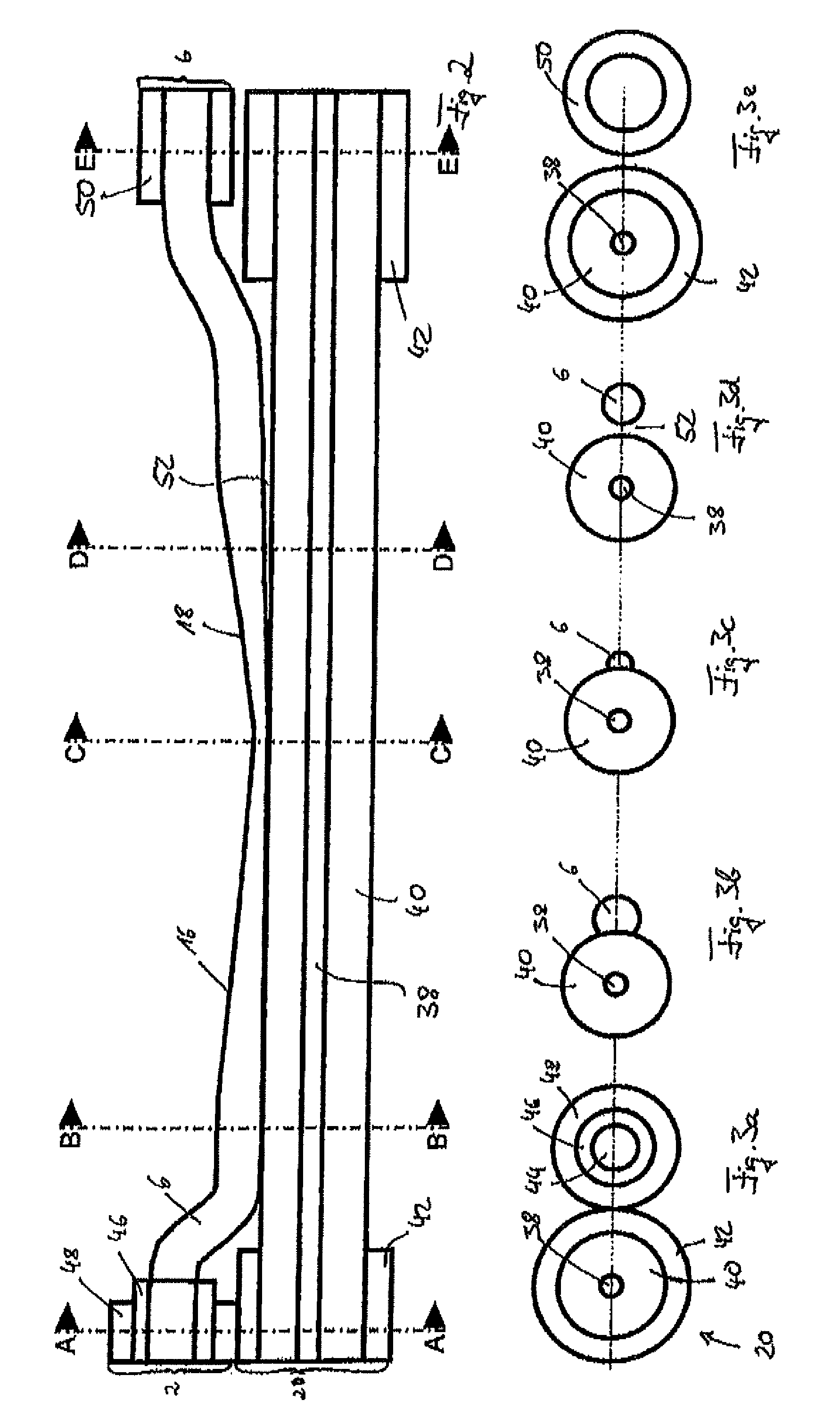 Coupling arrangement for non-axial transfer of electromagnetic radiation