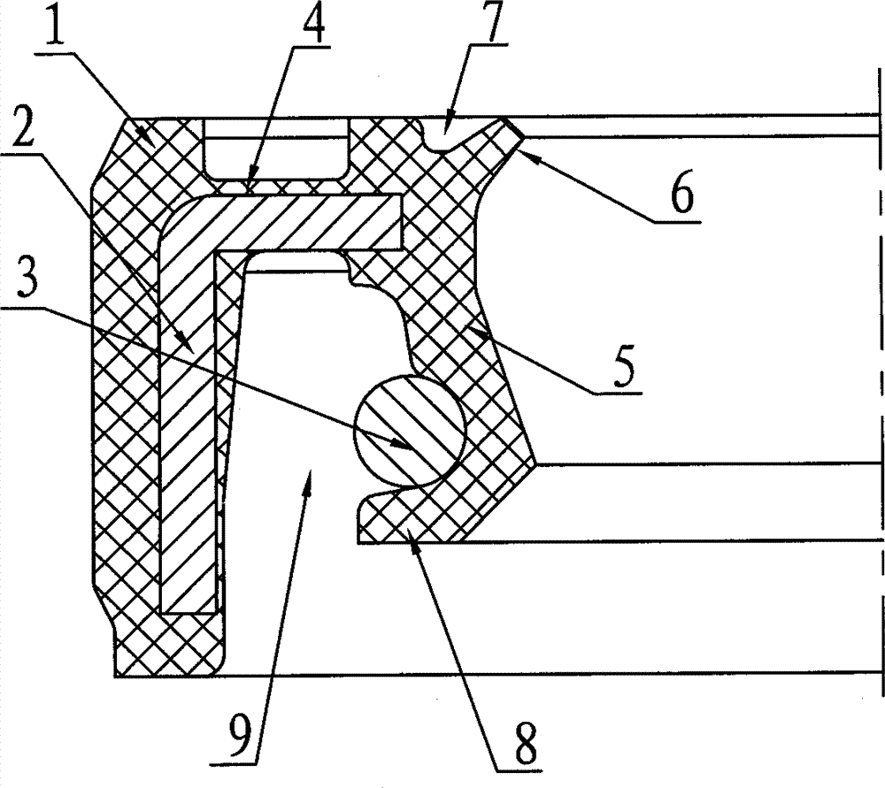 Rotating-shaft lip-shaped seal ring framework deviation-resisting compacting mold