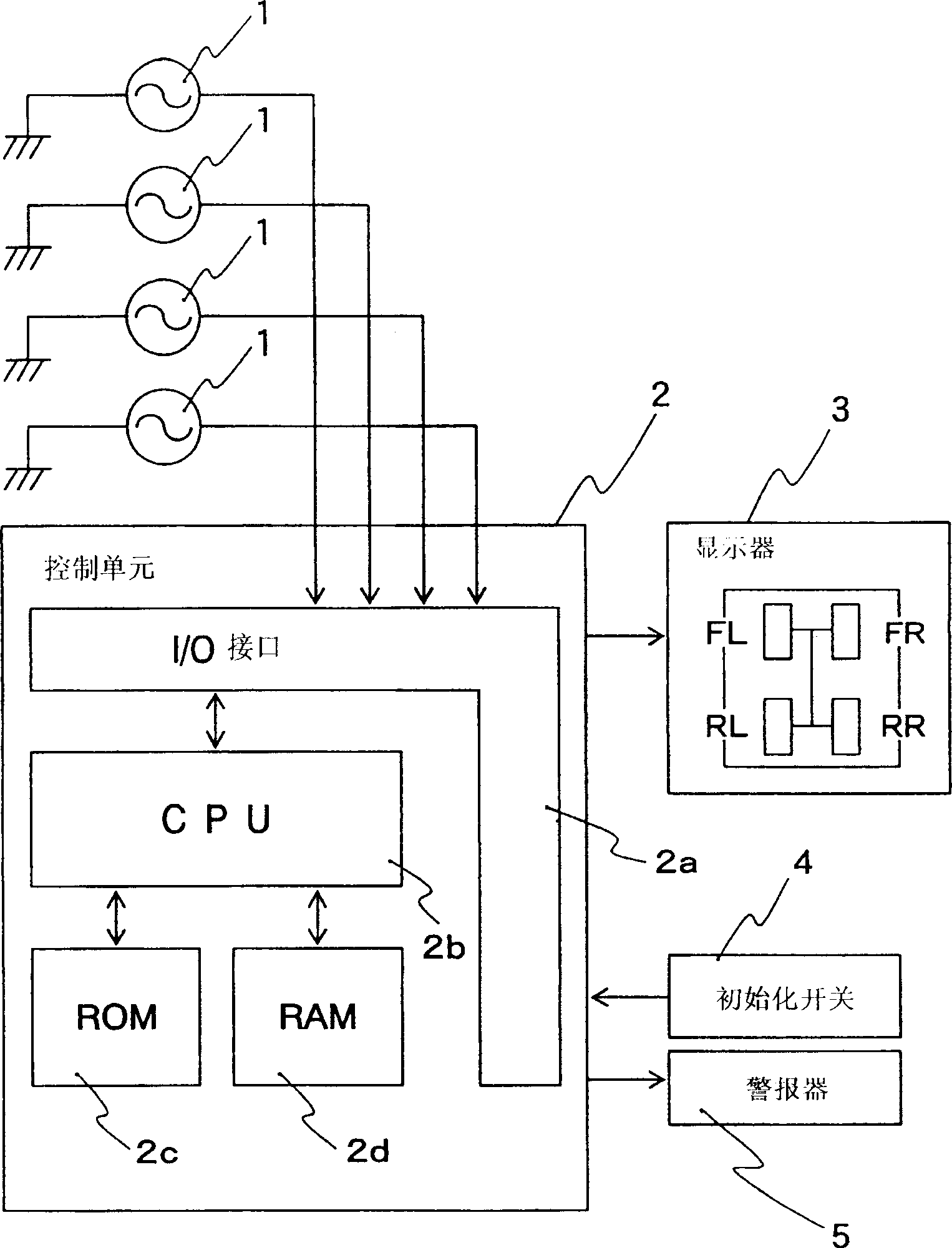 Means for detecting loss of pneumatic pressure in tire and device for the purpose