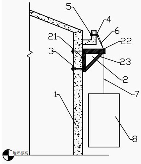 Sloping roof counterweight-free basket mounting and dismounting method