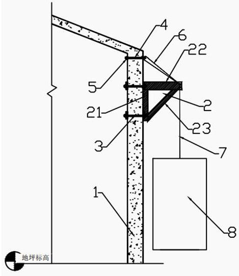 Sloping roof counterweight-free basket mounting and dismounting method