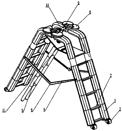 Ladder capable of ascending and descending and convenient to move