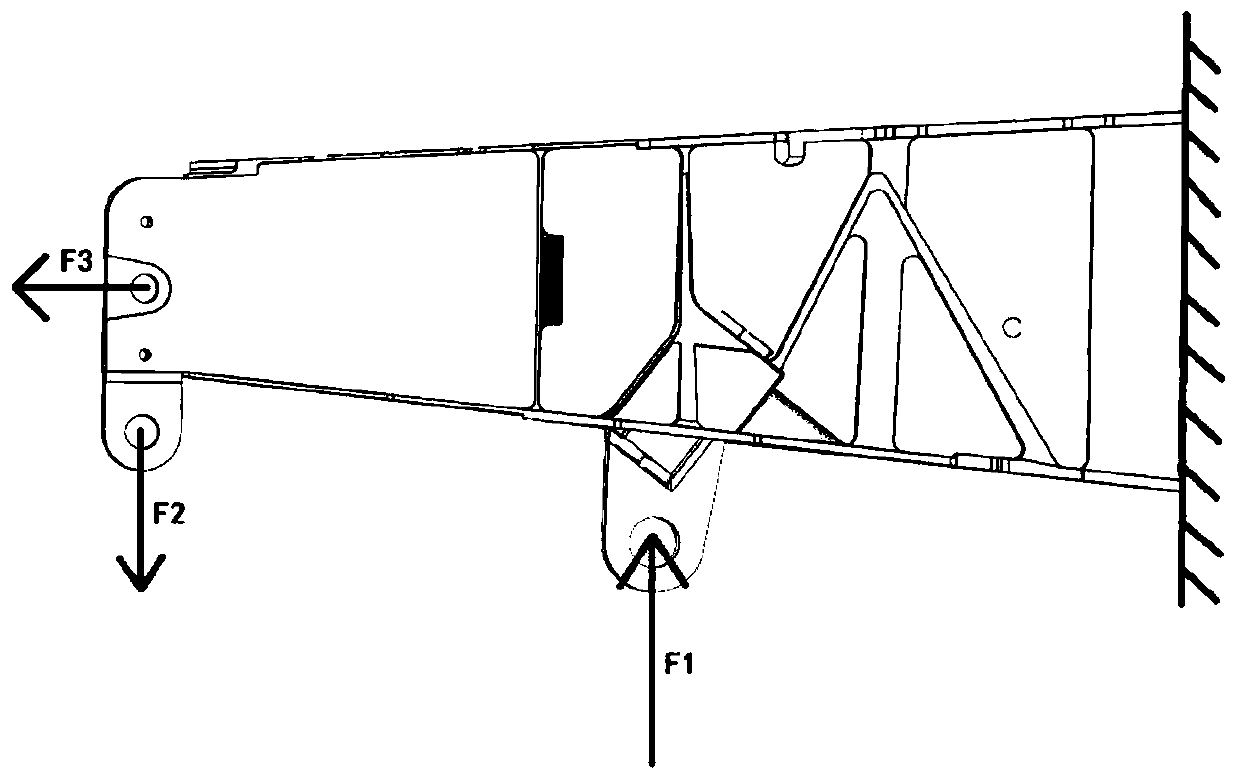 Multi-axis fatigue test method for full-size structural member of aircraft