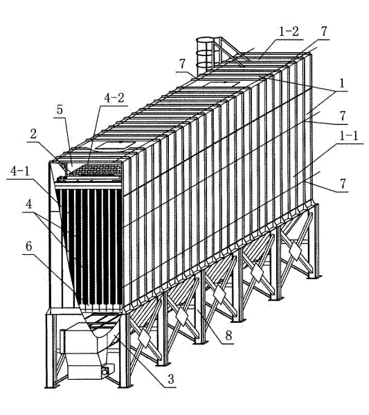 Modular cloth bag deduster