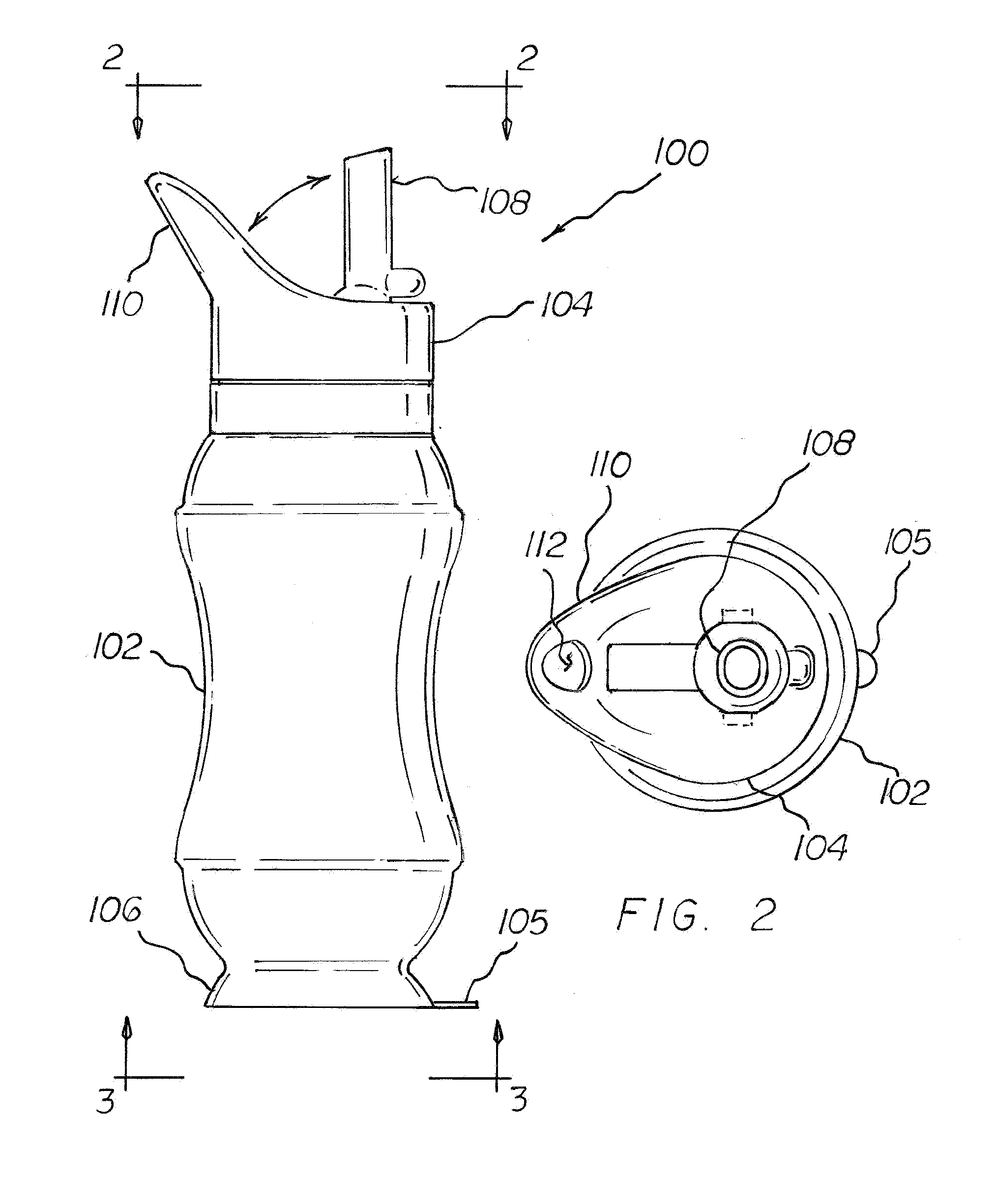 Molded bottle for liquids