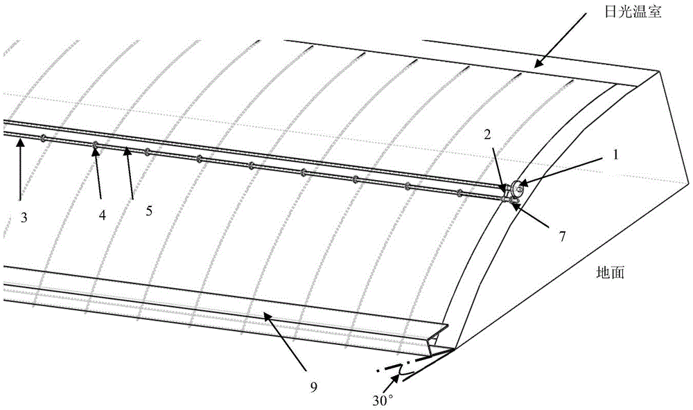 Method and device for removing dust from film in solar greenhouse