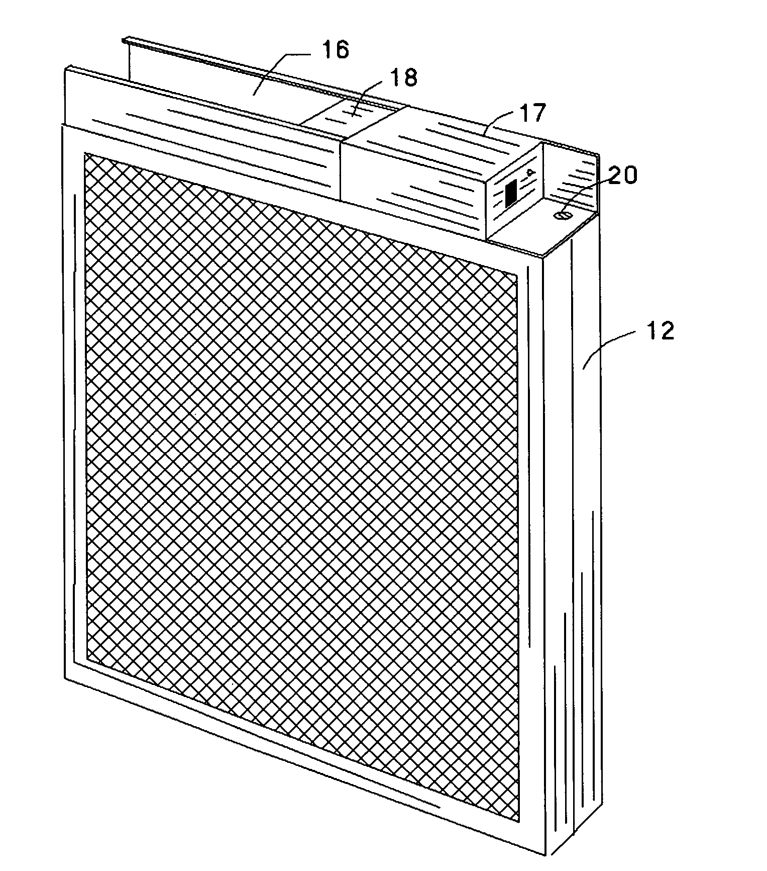 Electronic air filter with resistive screen and electronic modular assembly