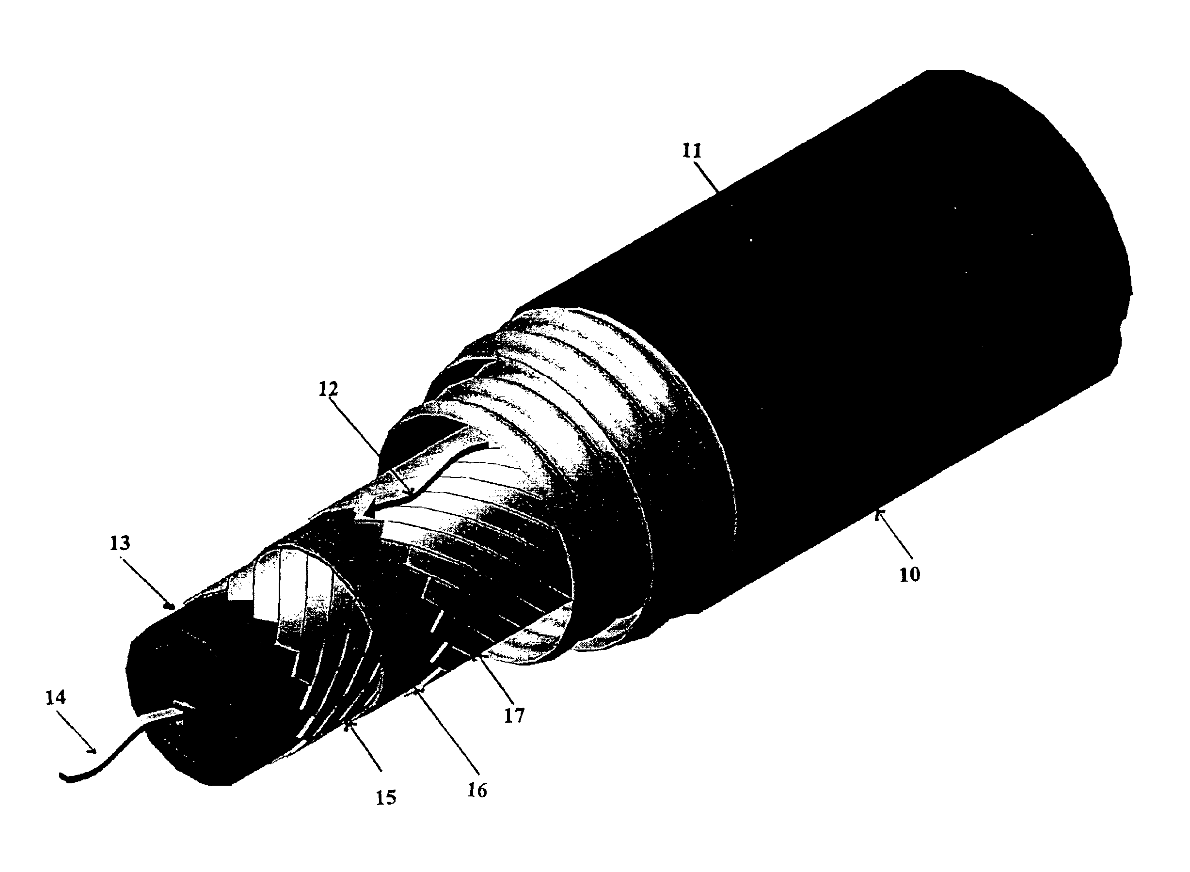 Superconducting cable having a flexible former
