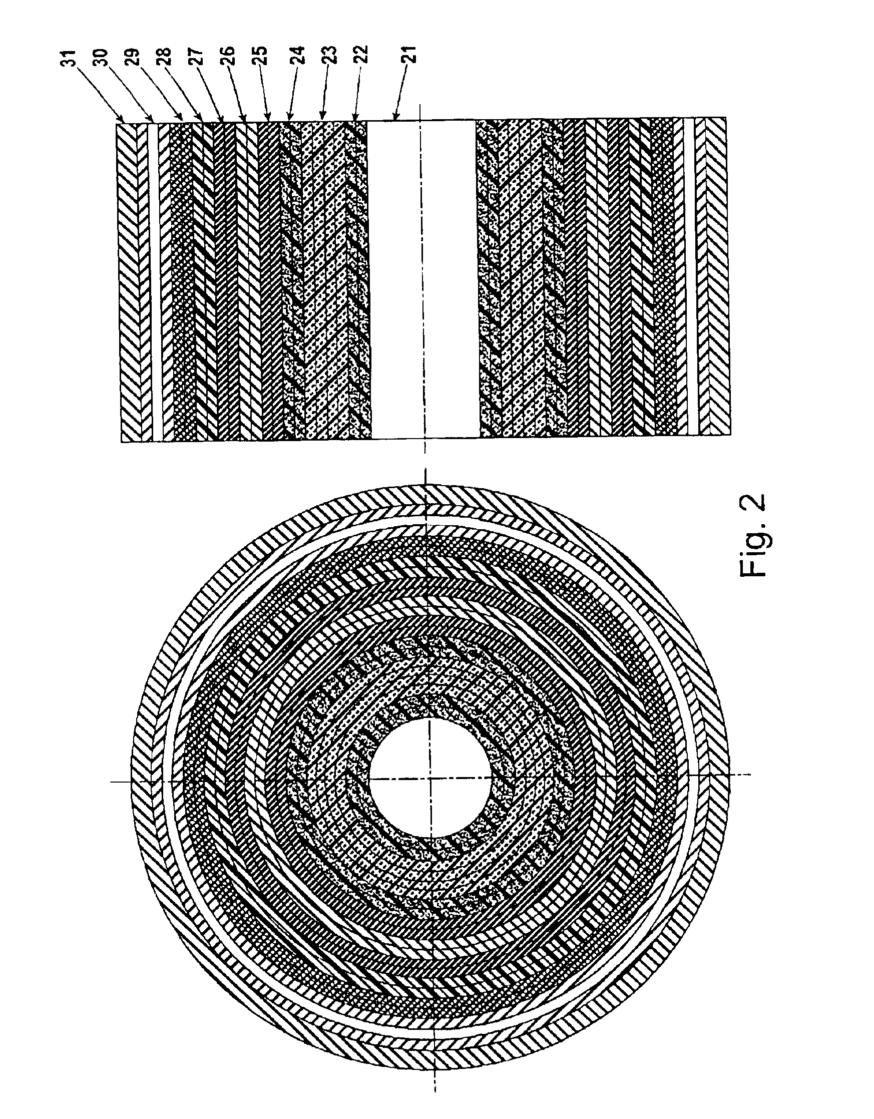 Superconducting cable having a flexible former