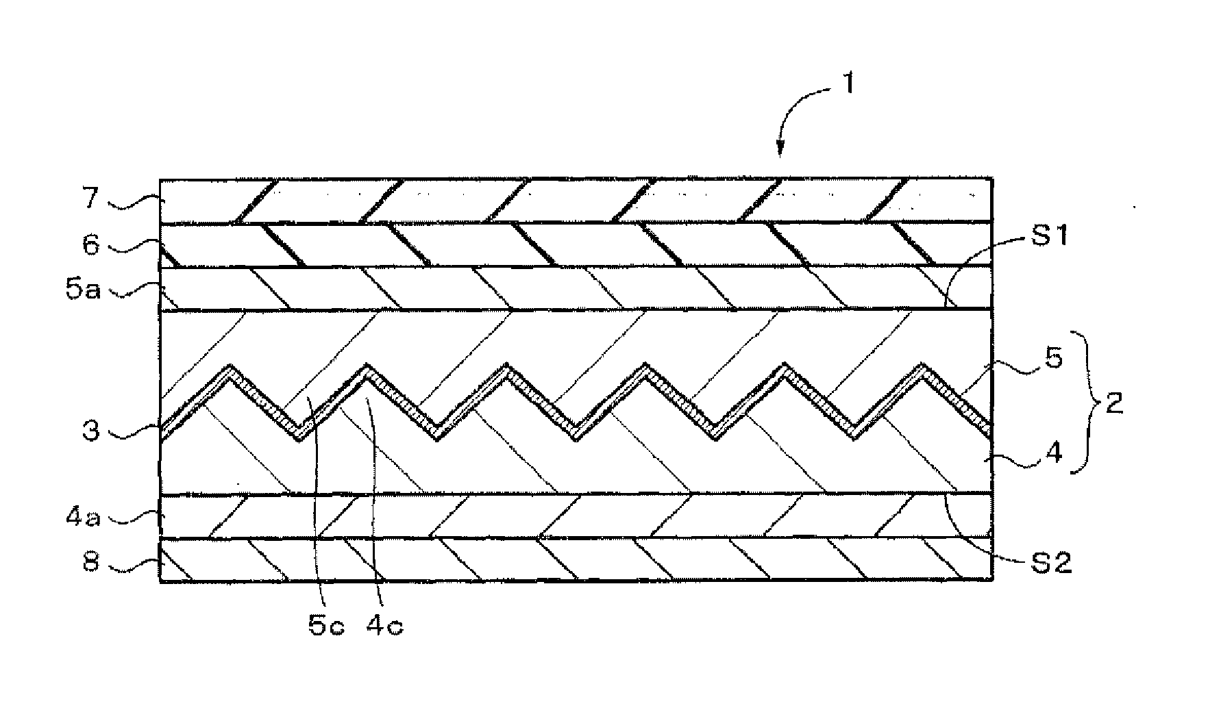Optical element, window material, fitting, and solar shading device