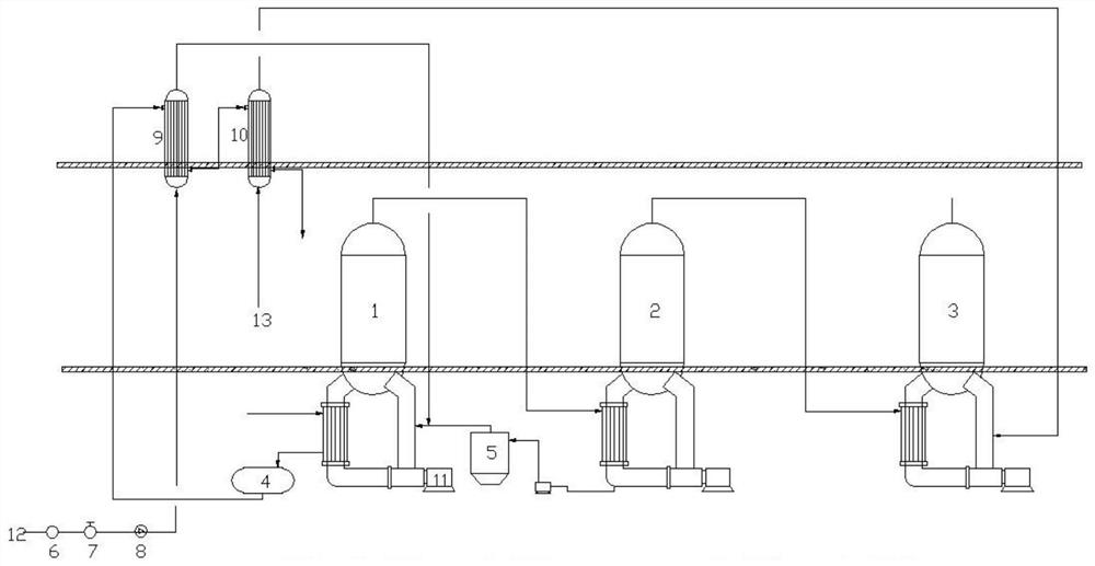 Bittern mixing method for producing potassium chloride by triple-effect evaporation