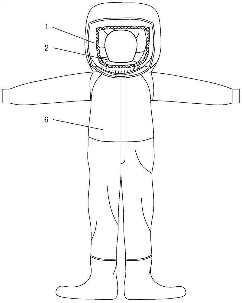 Medical double-layer isolation positive-pressure protection suit