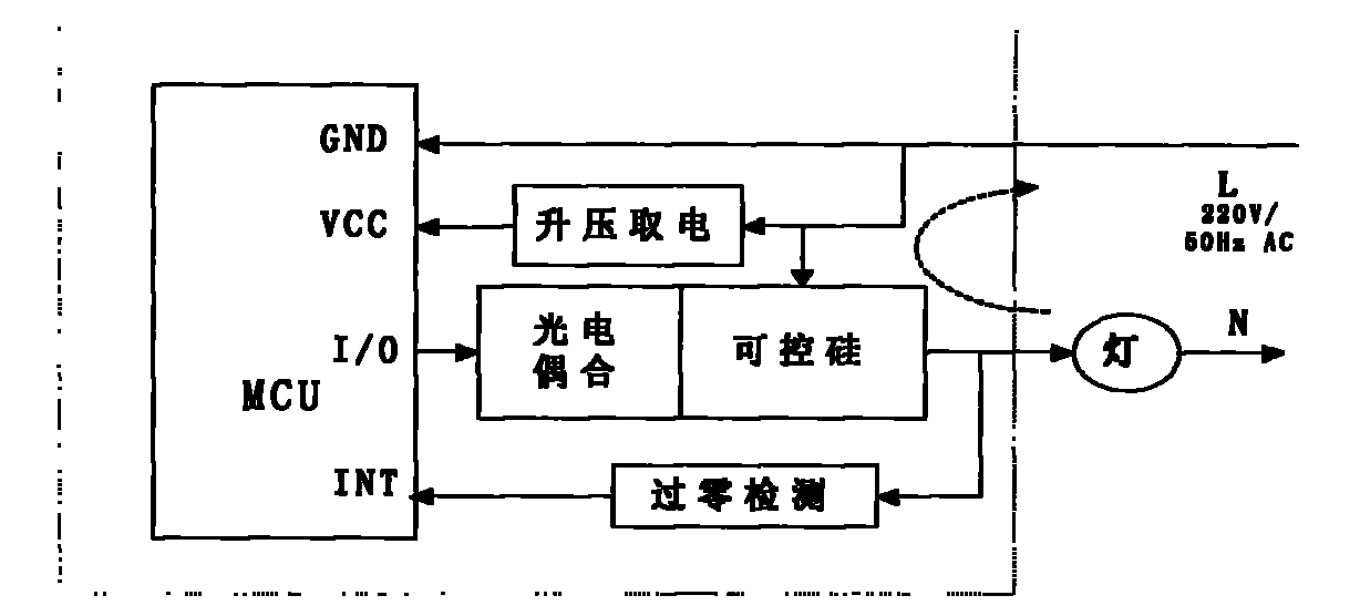 Single-fire-wire electronic switch and control method thereof