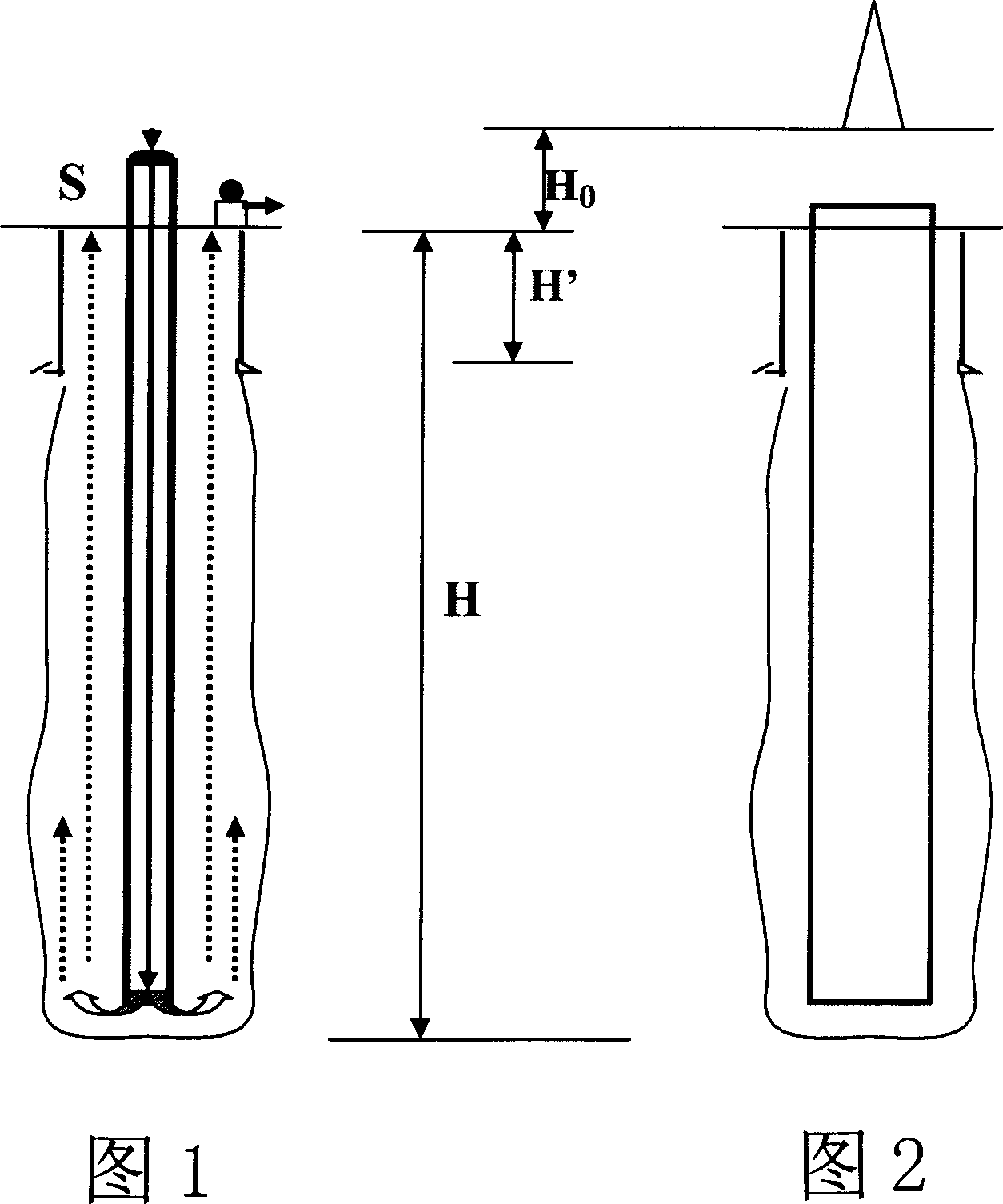 Surface borehole volume determining method