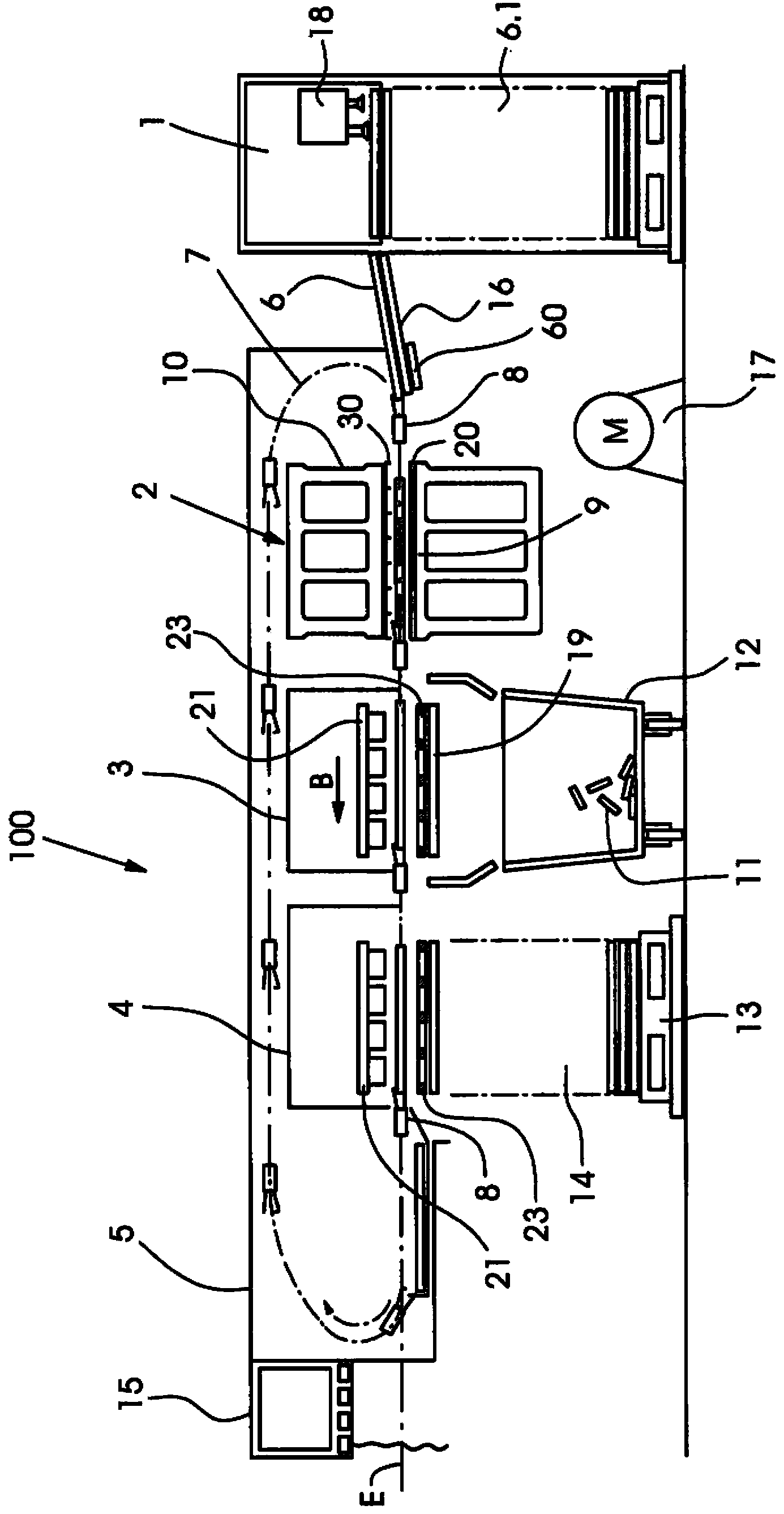 Device for aligning sheets with articulated arm bearing