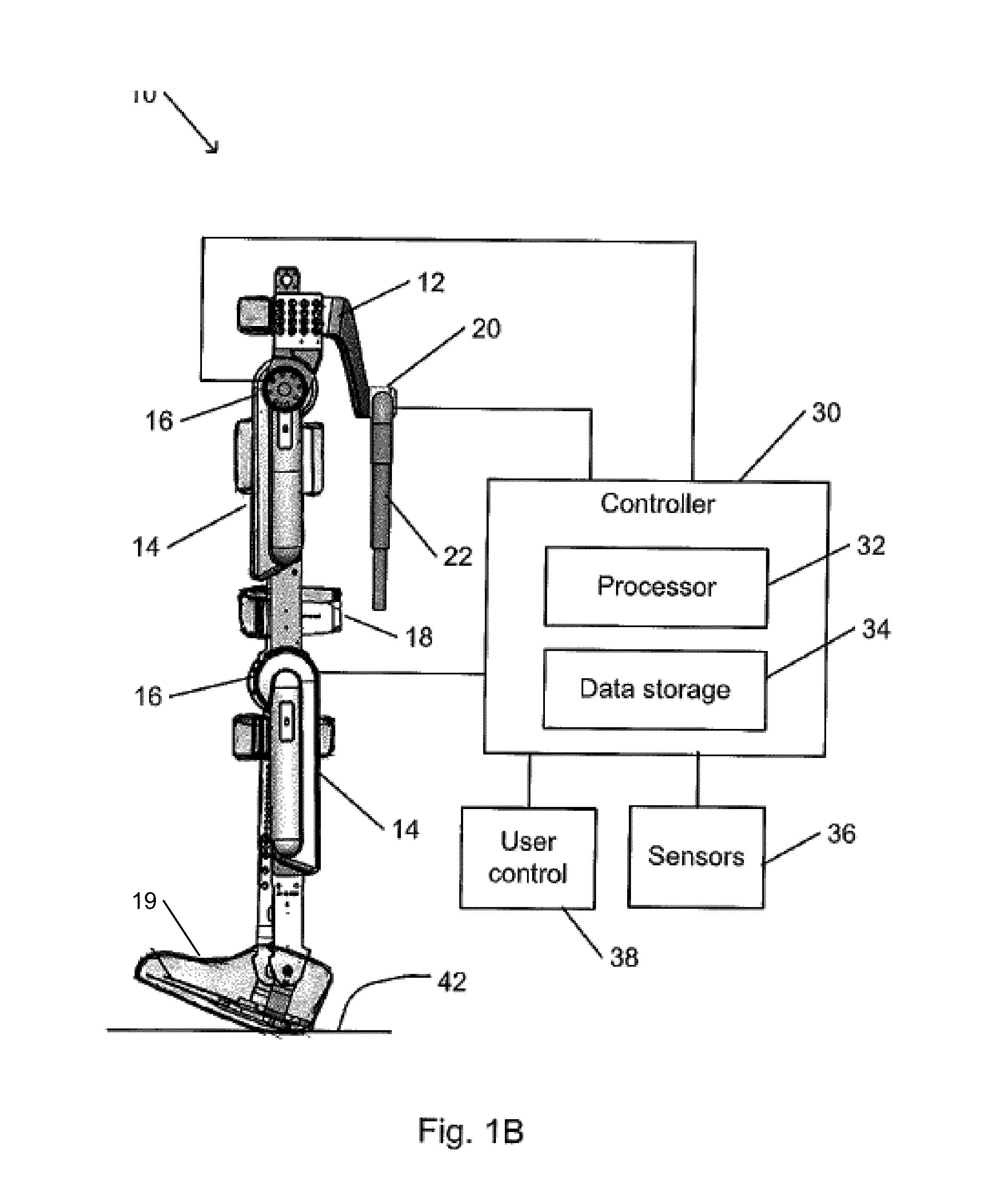 Exoskeleton device with sitting support and method of operation thereof