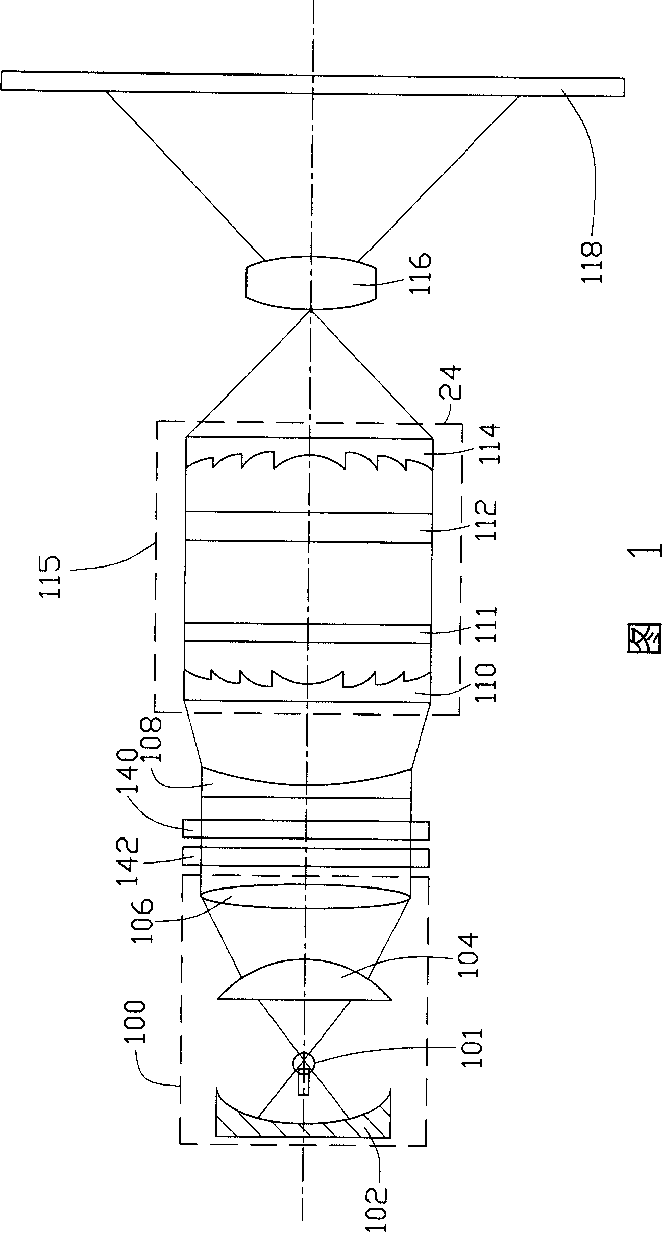 Optical fiber projector