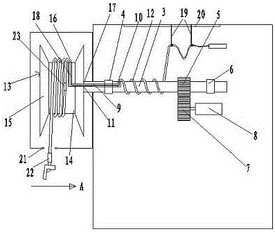 Automatic take-up and pay-off device and take-up and pay-off method for off-board direct-current charger
