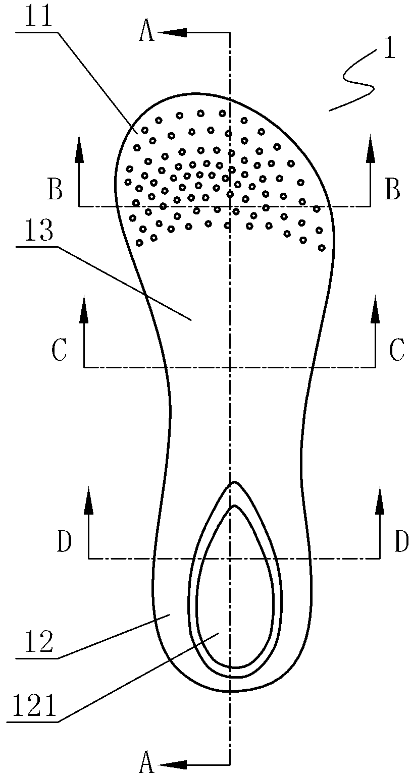 Device placed in shoe and shoe with device