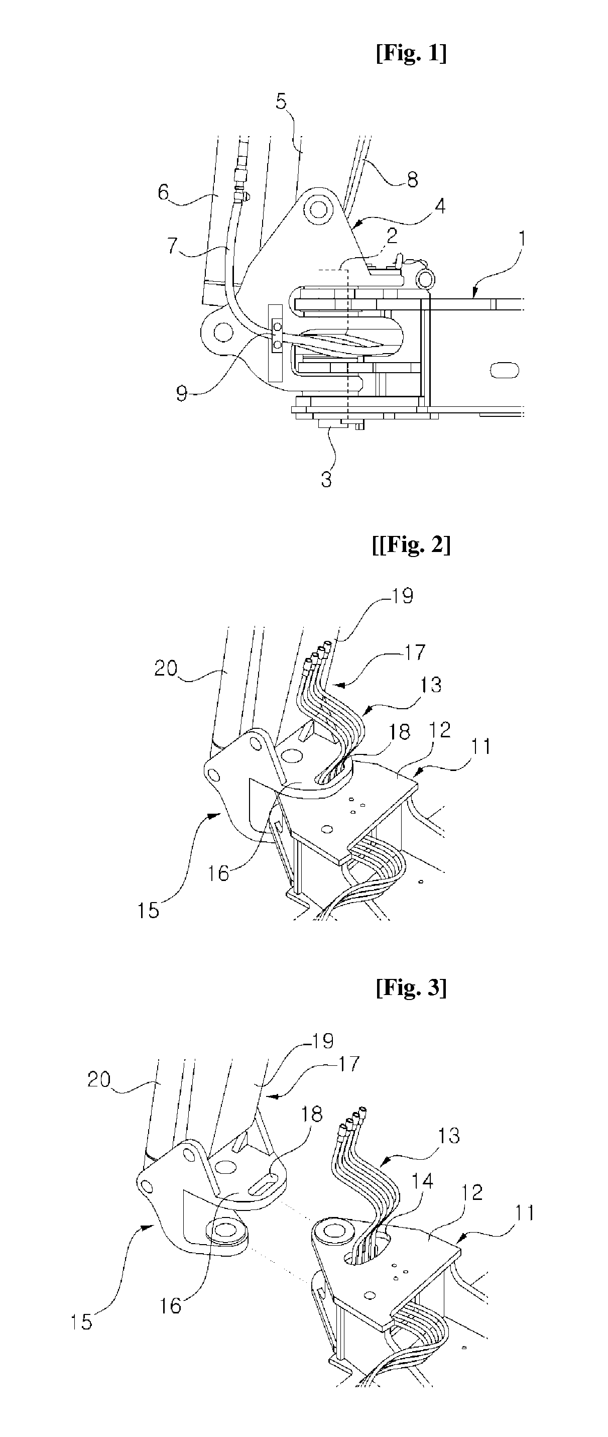 Device for fixing hydraulic pipe of boom swing type excavator