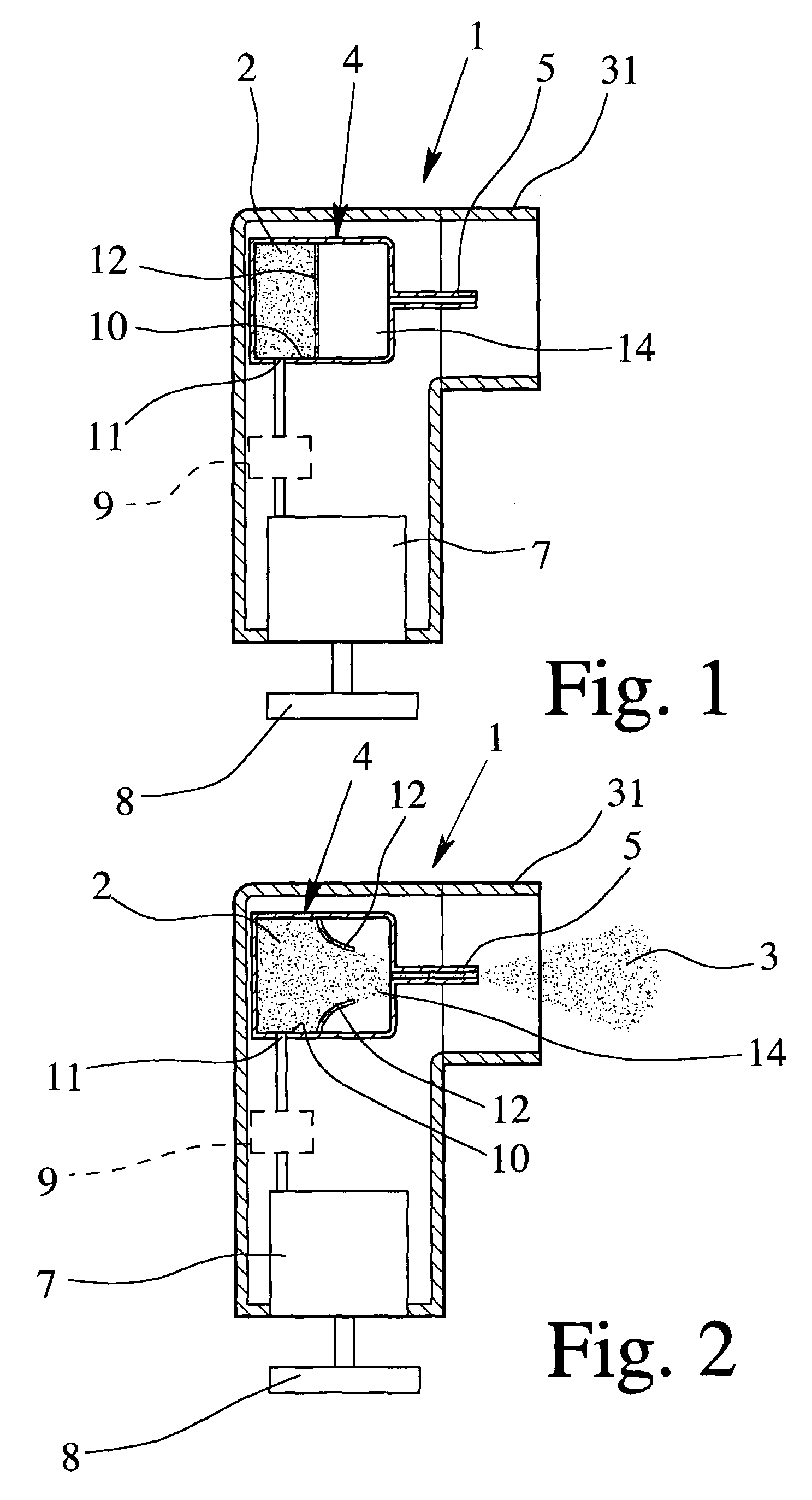 Dispensing Device, Storage Device and Method for Dispensing Powder