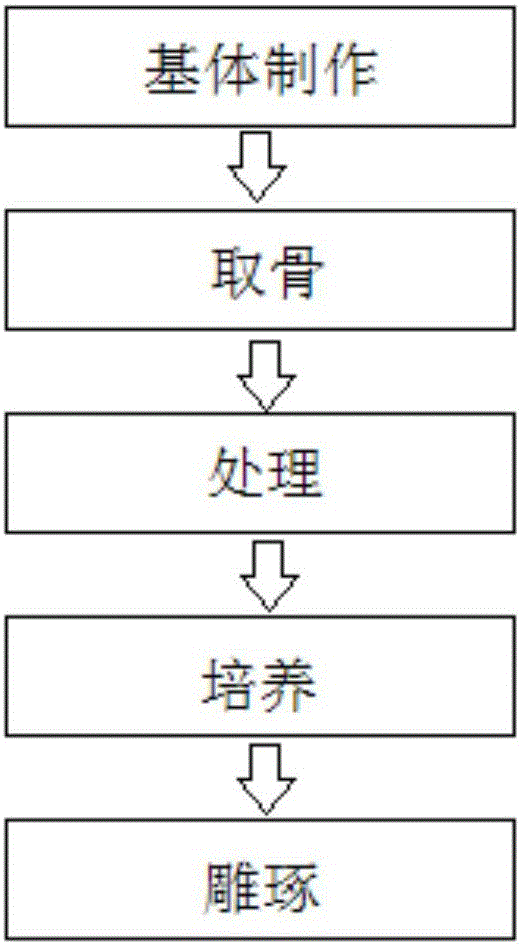 Autogenous cartilage and titanium framework combined material for nose plastic filling and preparation method of such material