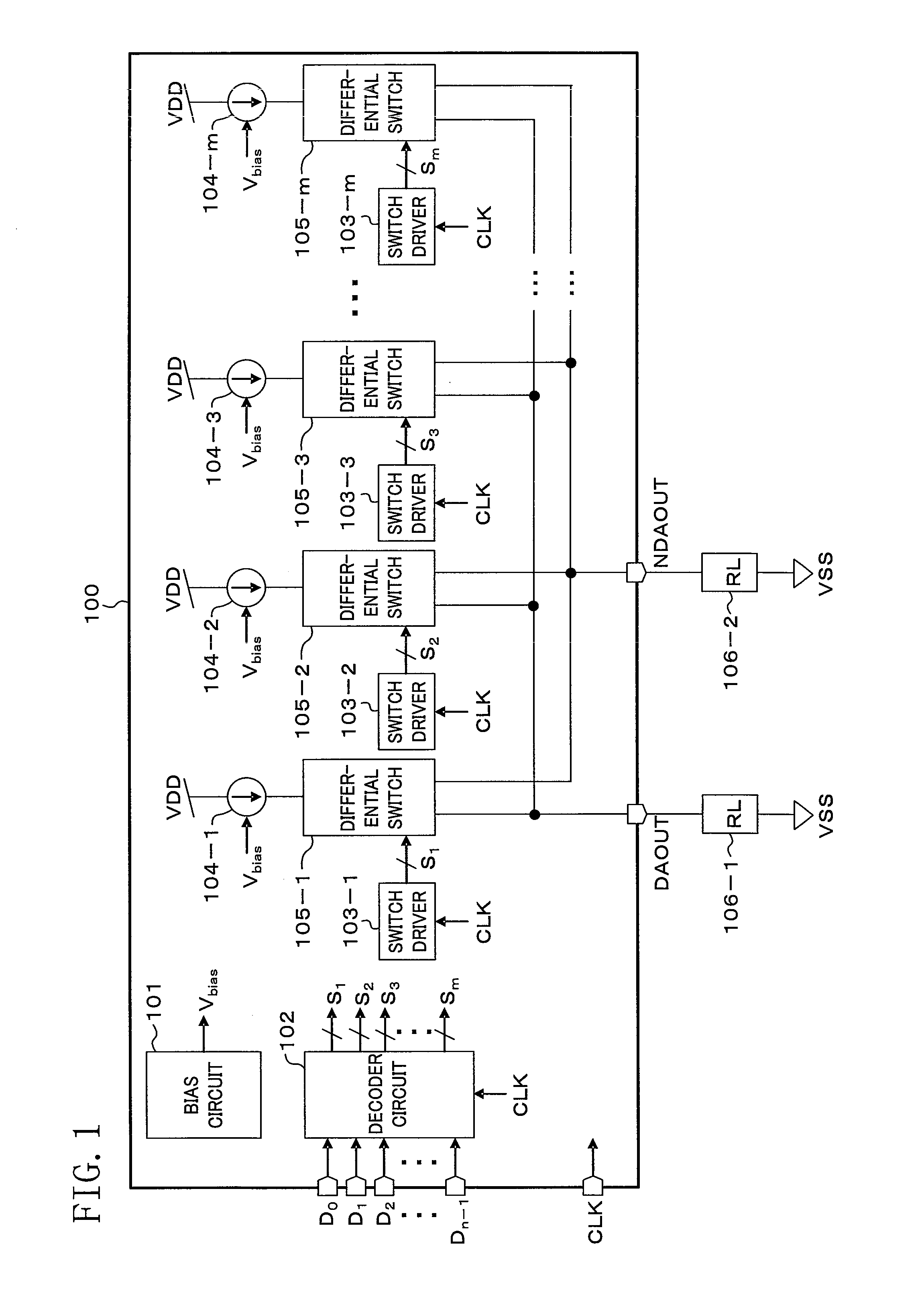 Differential switch, d/a converter, semiconductor integrated circuit and communication apparatus
