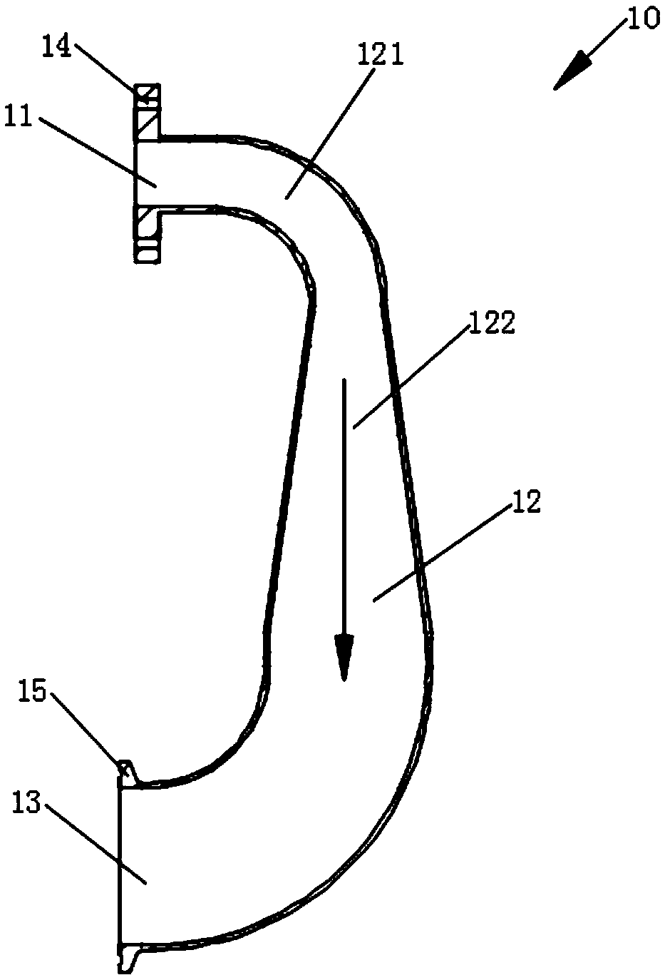 A metal 3d printer inlet and outlet structure with smooth airflow