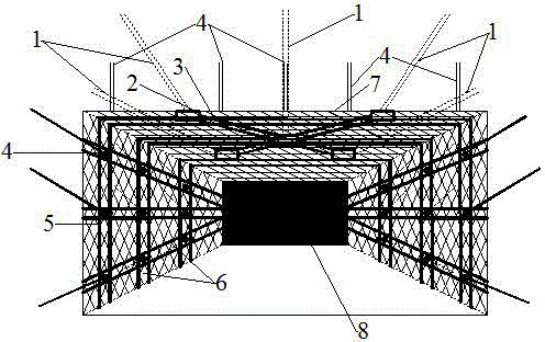 Roadway total-space prestress truss, anchor cable and anchor rod coordinated supporting method