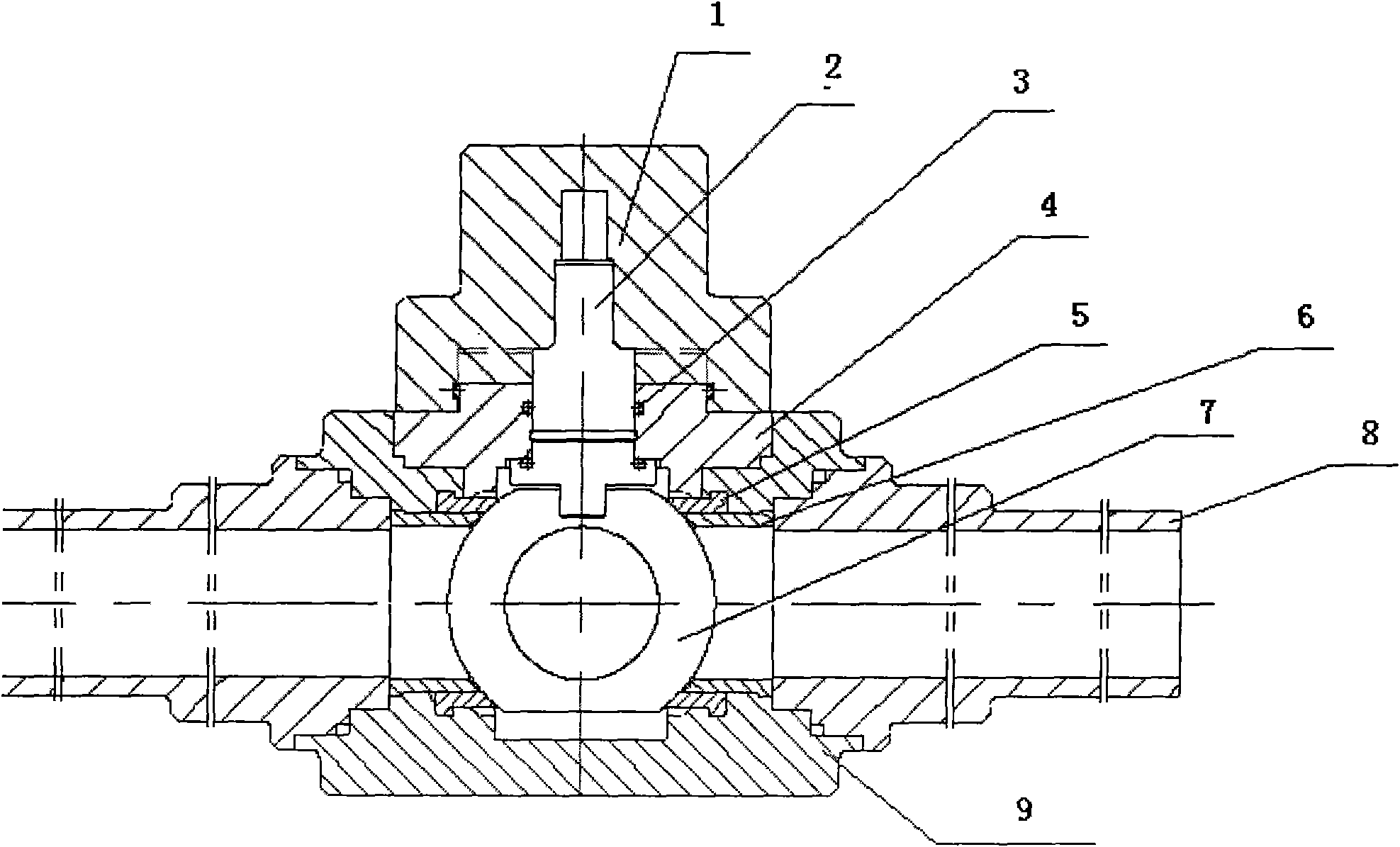 Up-mounting type plastic ball-valve