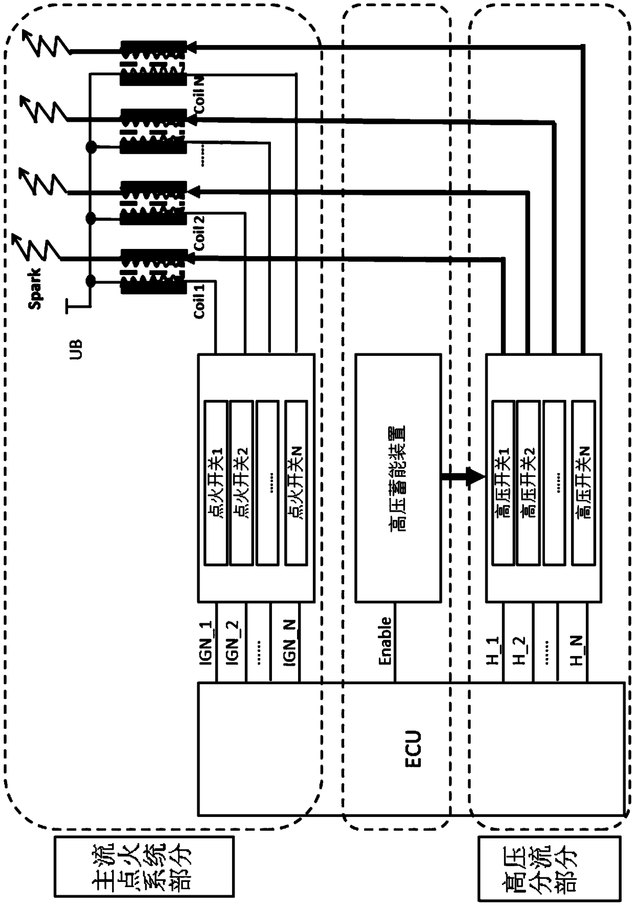 High voltage shunt circuit for ignition system