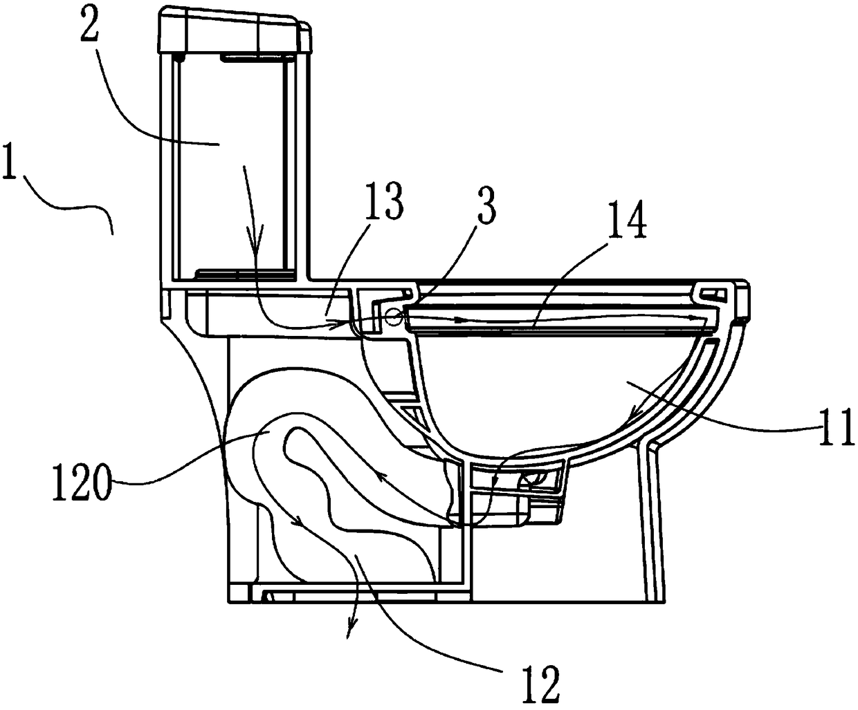 A water-saving toilet bowl