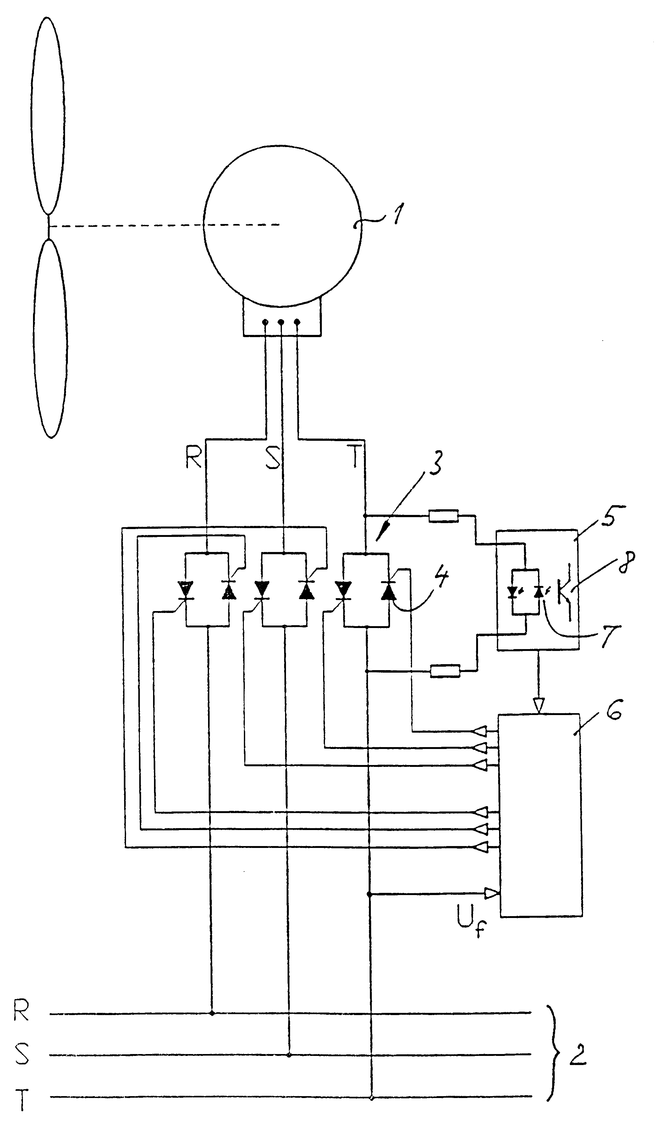 Procedure to connect an asynchronous generator on an alternating current and an electrical connecting for use at this procedure