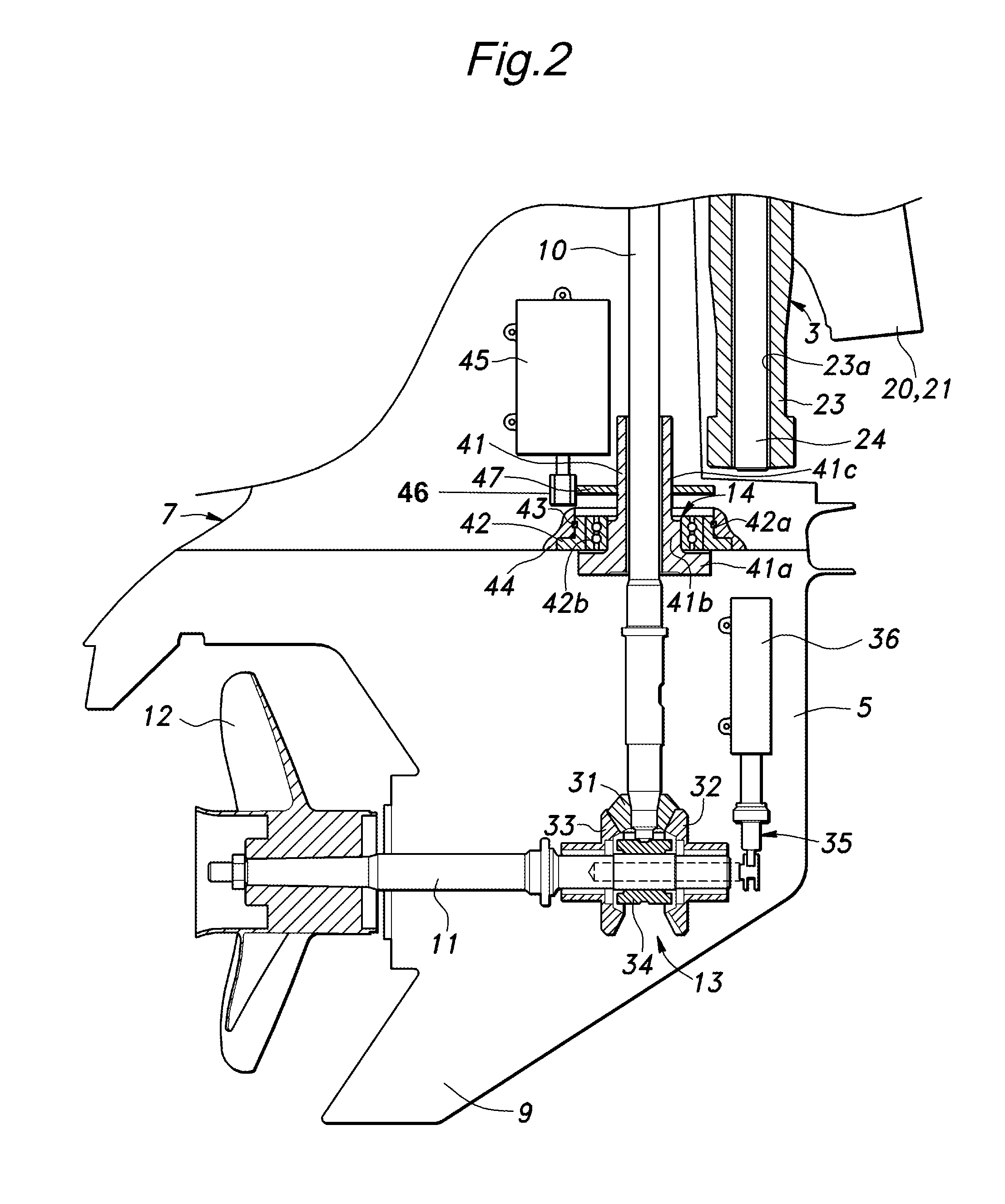 Outboard marine motor that allows a large steering angle