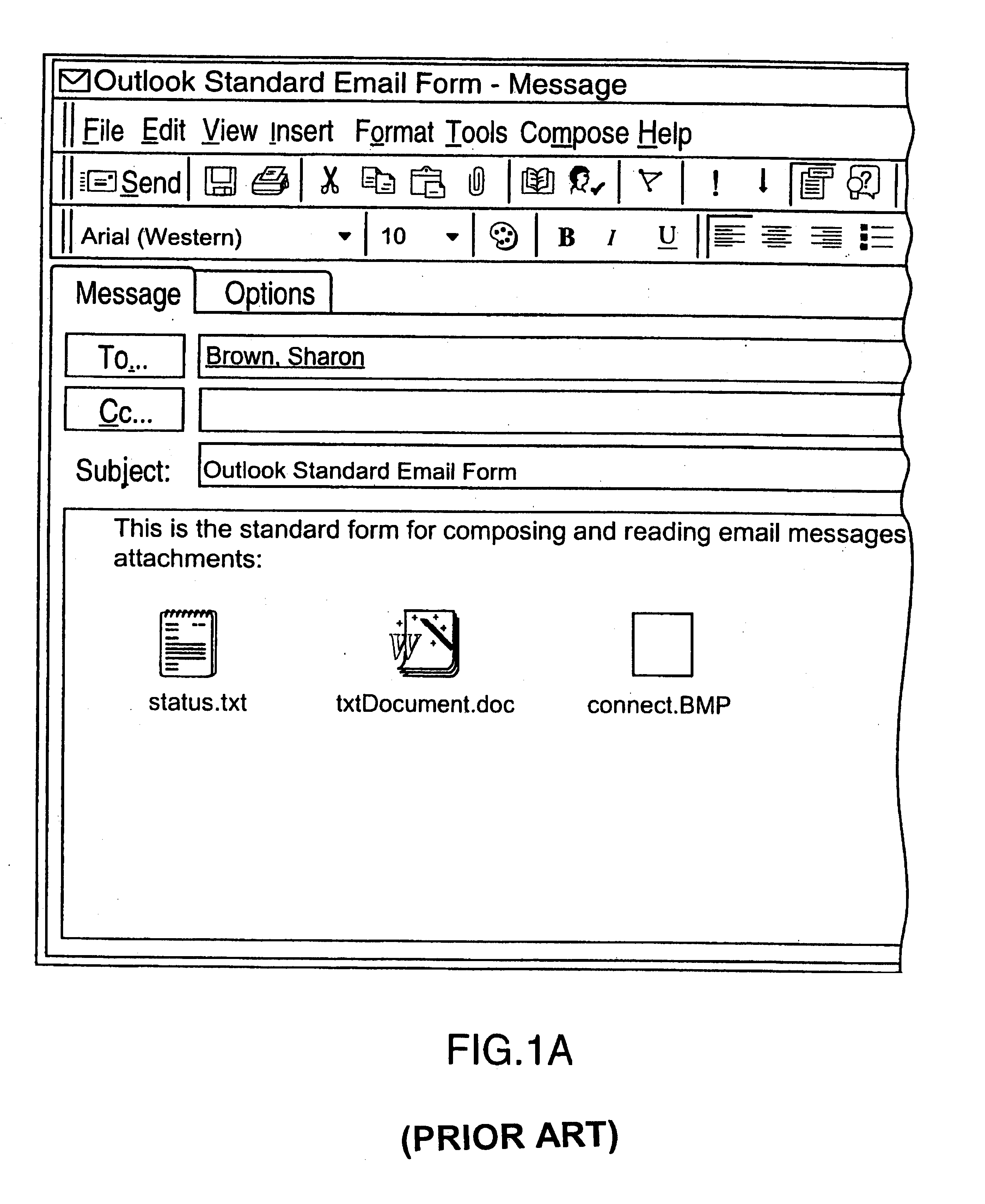 Graphical user interface and method for displaying messages
