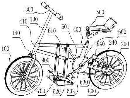 Alloy bicycle for standing tread and sitting pedaling