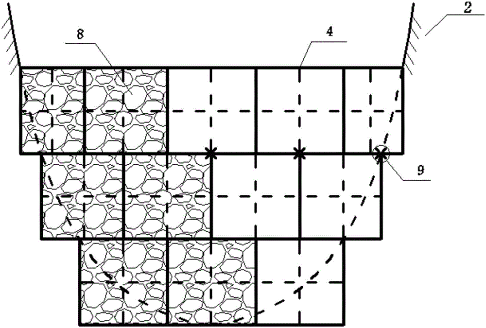 Construction method of gabion arch ecological flexible debris flow retaining dam